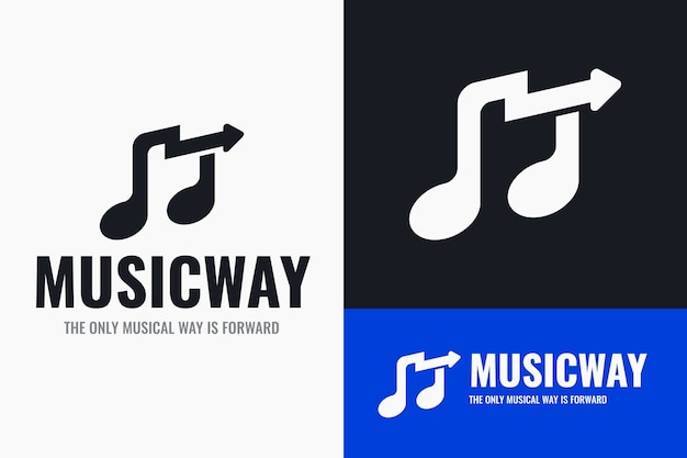 Flat  design black music logo