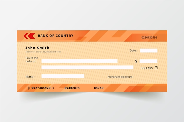 Flat design blank check template