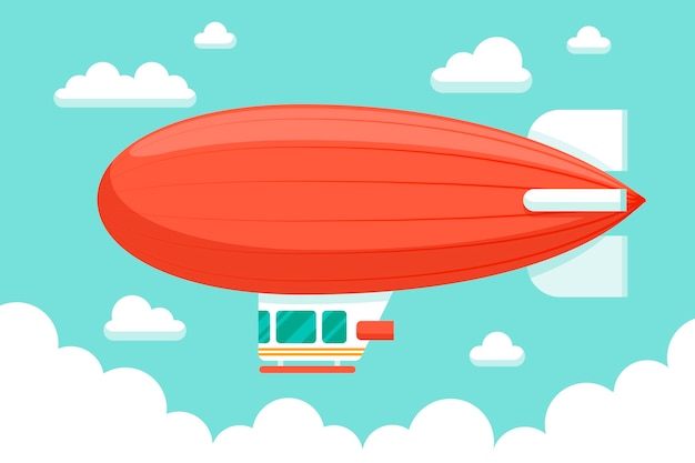 Flat design blimp illustration