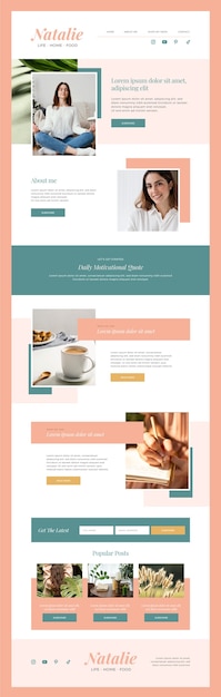 Free Vector flat design blog concept template