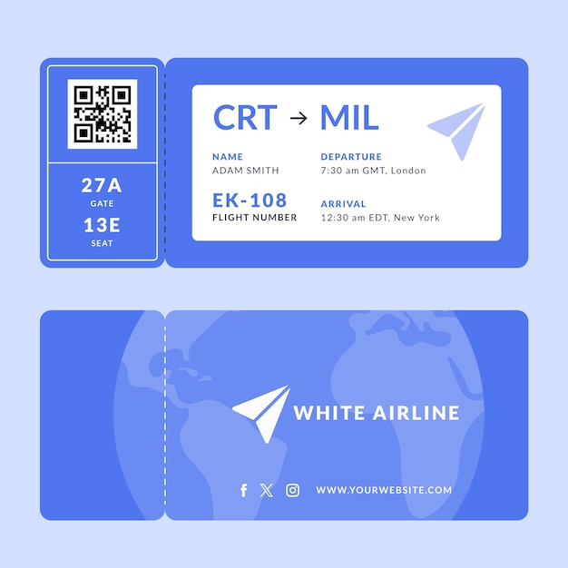 Free Vector flat design boarding pass template