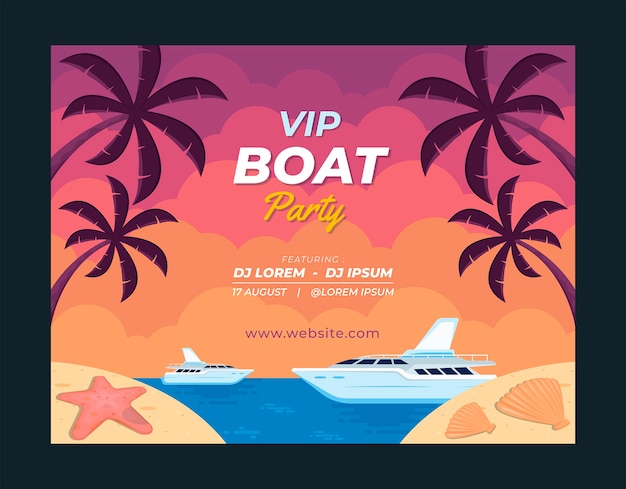 Flat design boat party photocall