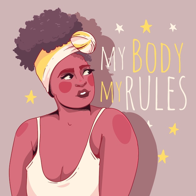 Flat design body positive illustration