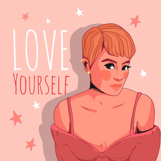 Flat design body positive illustration