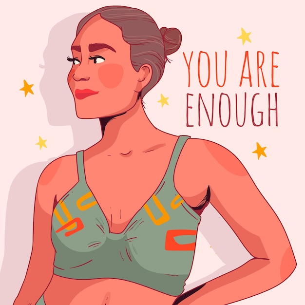 Flat design body positive illustration