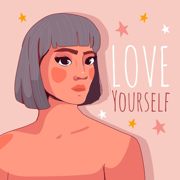 Flat design body positive illustration