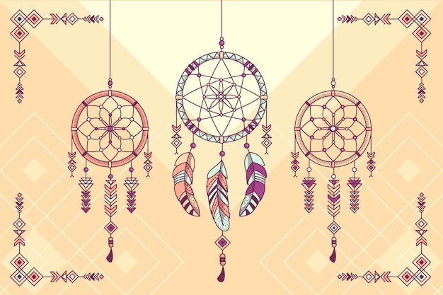 Flat design boho background