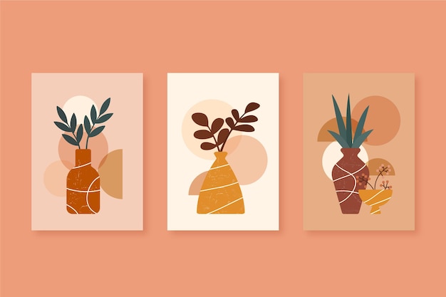 Flat design boho cover collection