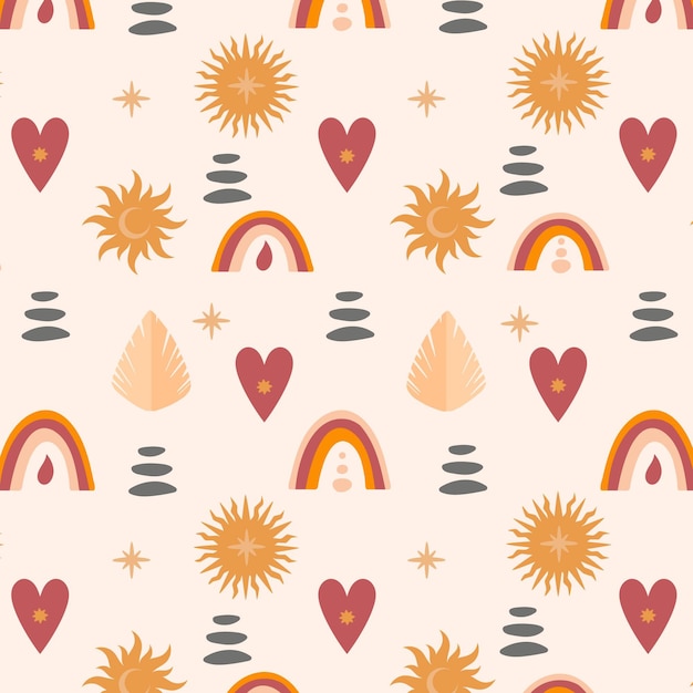 Flat design boho pattern