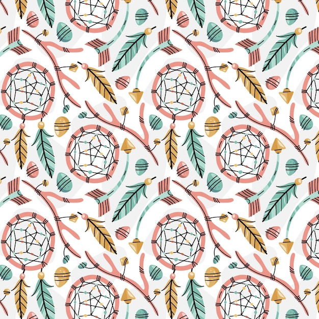 Flat design boho style pattern