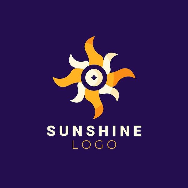 Free vector flat design boho sun logo