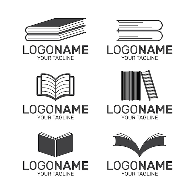 Free Vector flat design book logo collection