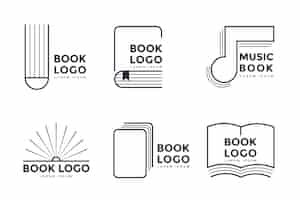 Free vector flat design book logo set