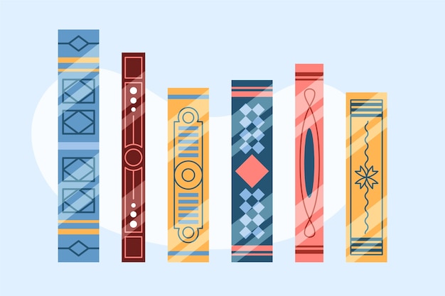 Free Vector flat design book spine illustration