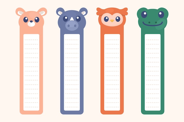 Flat design bookmark set