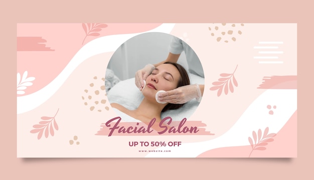 Free Vector flat design botanical beauty salon sale banner