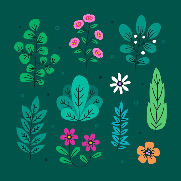 Free Vector flat design botanical garden ellement collection