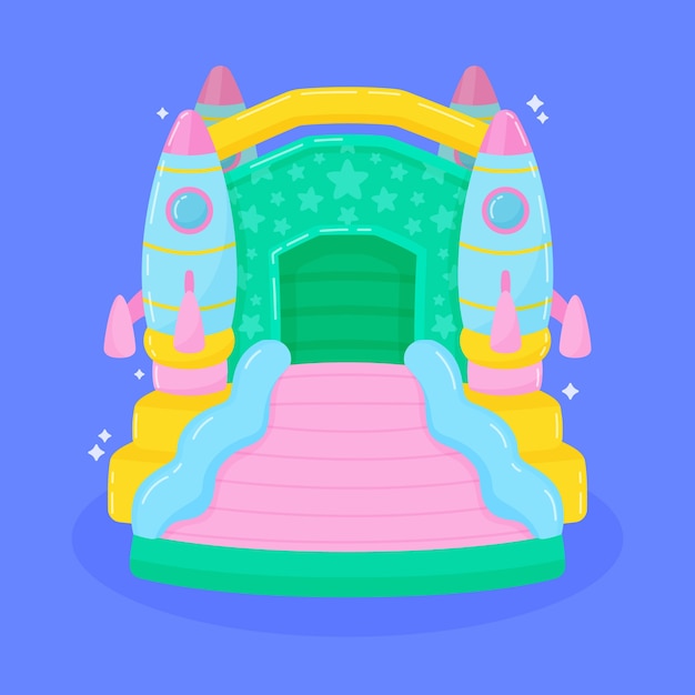 Free Vector flat design bounce house illustration