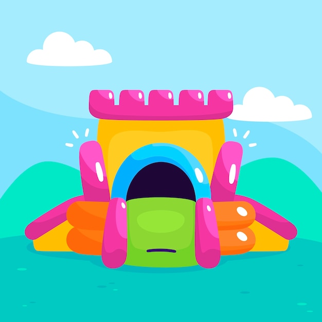 Free Vector flat design bounce house illustration