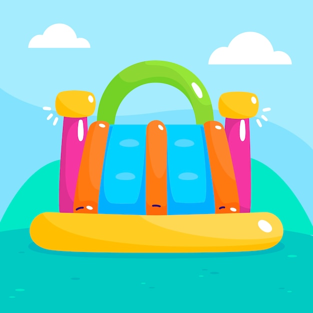 Free Vector flat design bounce house illustration