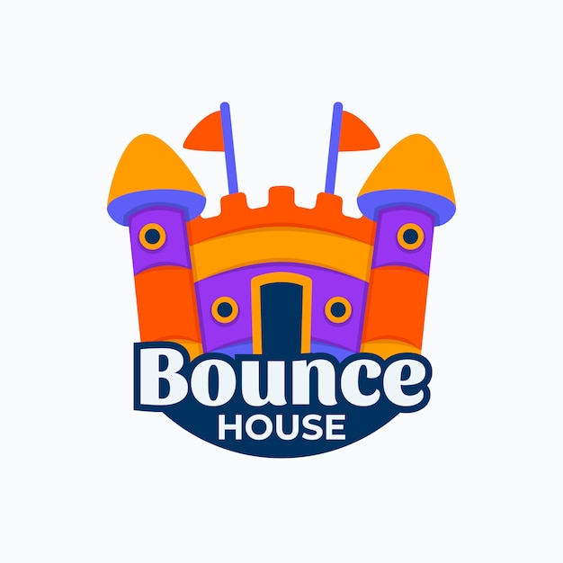 Flat design bounce house logo