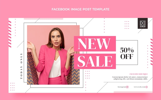 Free Vector flat design boutique sale facebook post