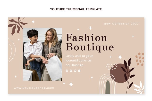 Flat design boutique youtube thumbnail