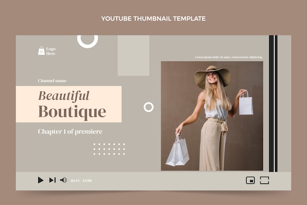 Flat design boutique youtube thumbnail