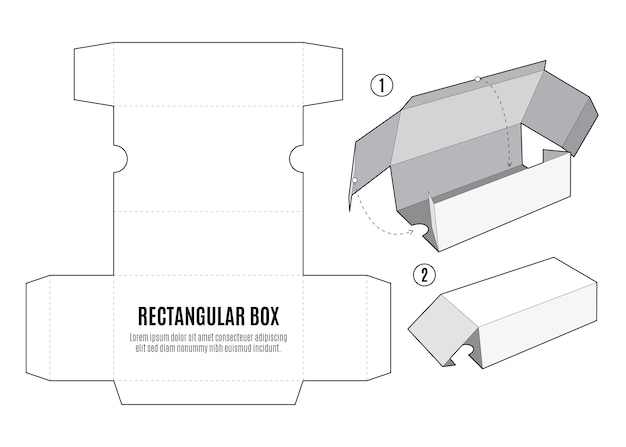 Free Vector flat design of box die cut template