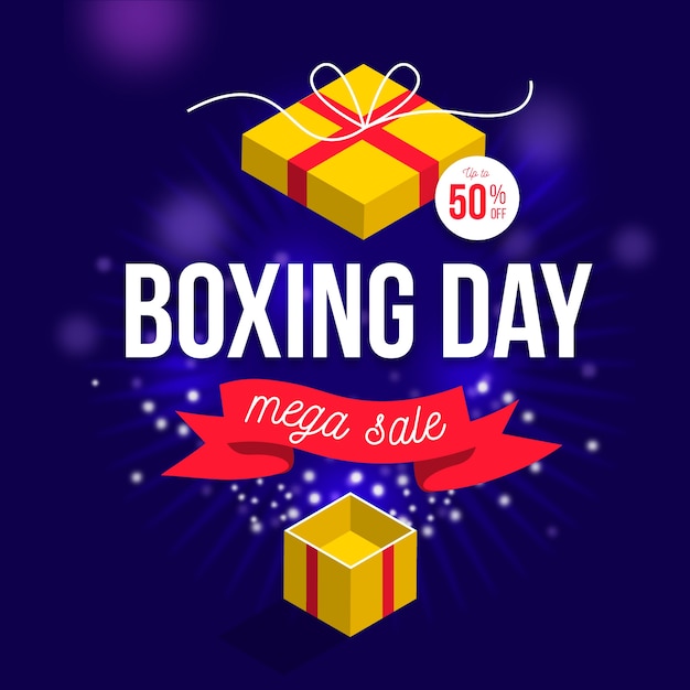 Flat design boxing day sale concept