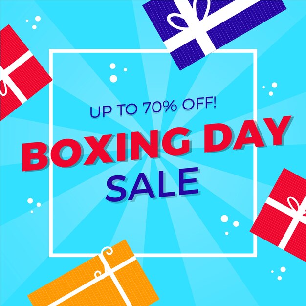 Flat design boxing day sale concept