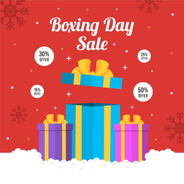 Flat design boxing day sale concept