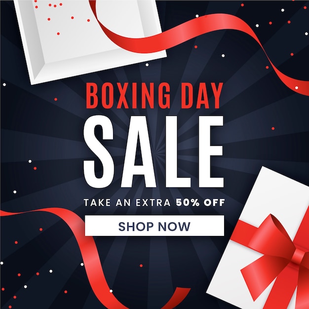 Flat design boxing day sale concept