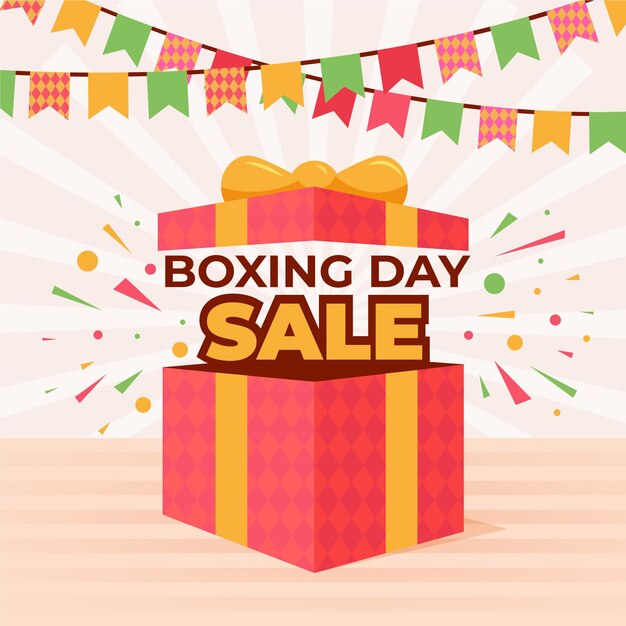 Flat design boxing day sale