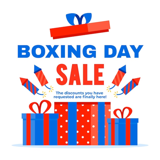 Flat design boxing day sale