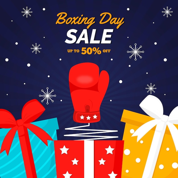 Free Vector flat design boxing day sale