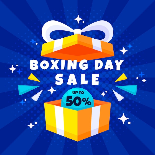 Flat design boxing day sale