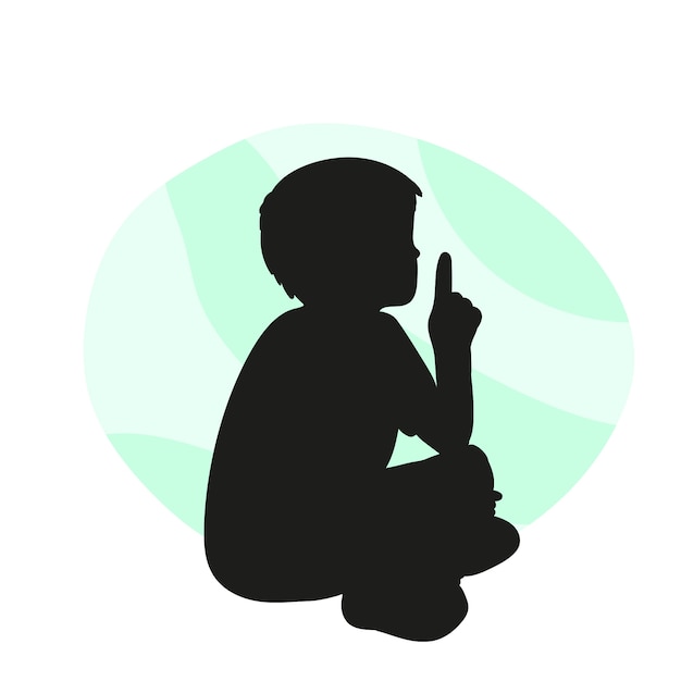 Flat design boy silhouette