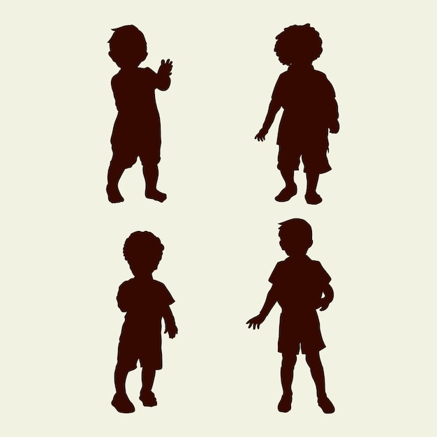 Flat design boy silhouette