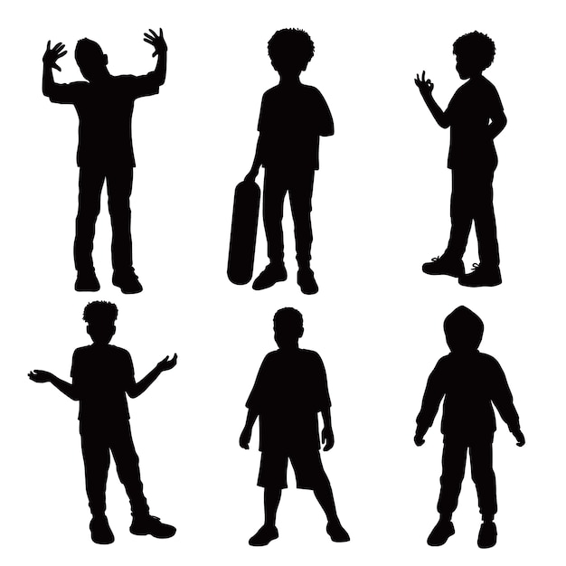 Free vector flat design boy silhouette