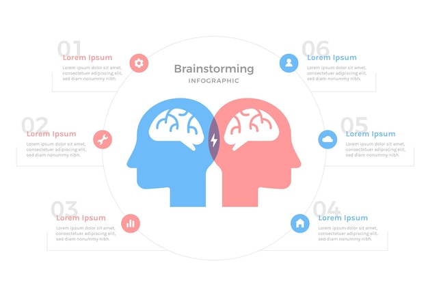 Flat design brainstorming infographics