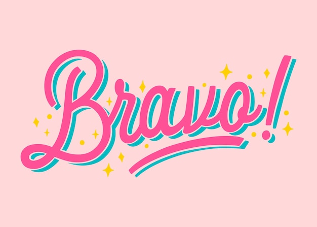 Flat design bravo lettering illustration