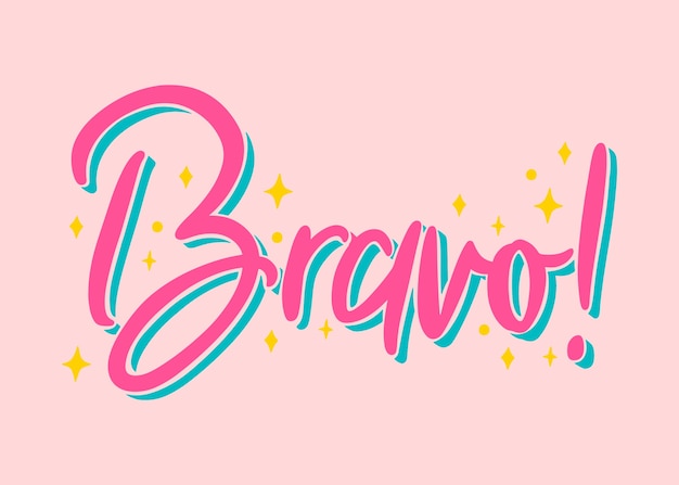 Flat design bravo lettering illustration