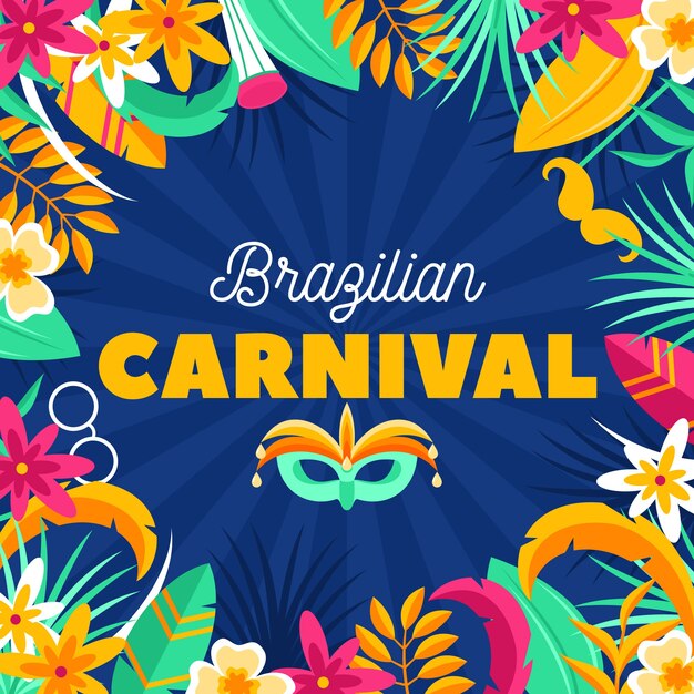 Flat design brazilian carnival concept