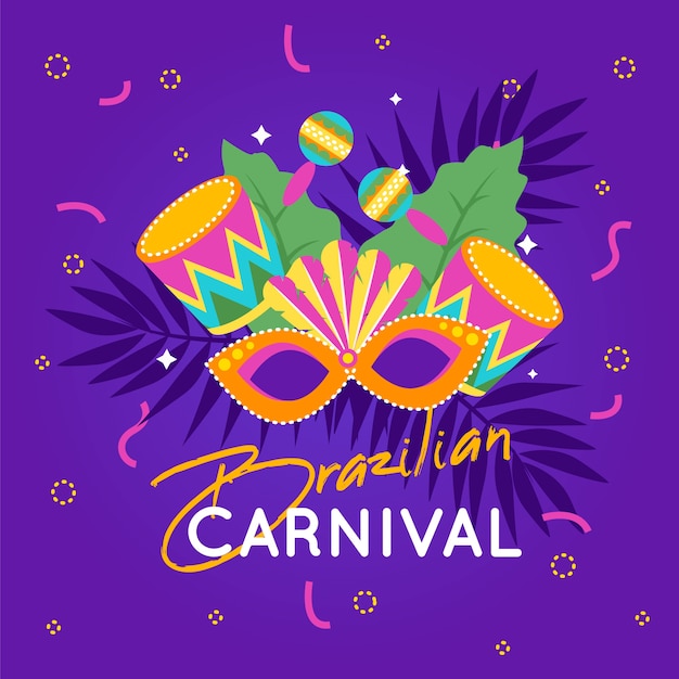 Flat design brazilian carnival concept