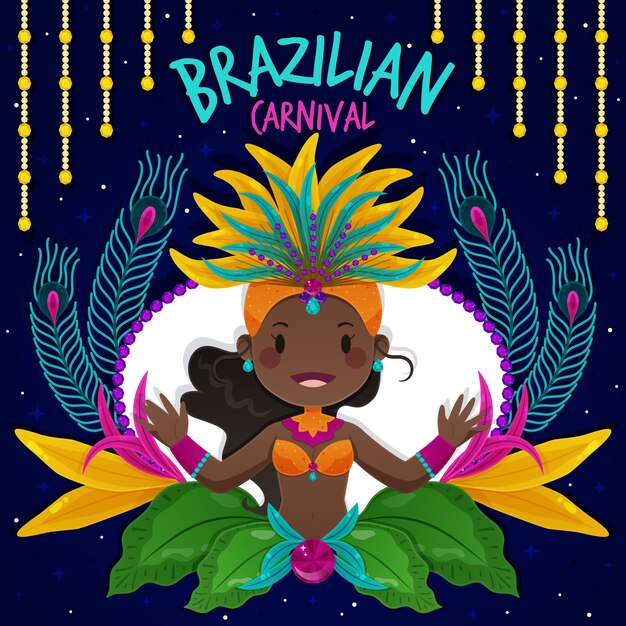 Flat design brazilian carnival concept