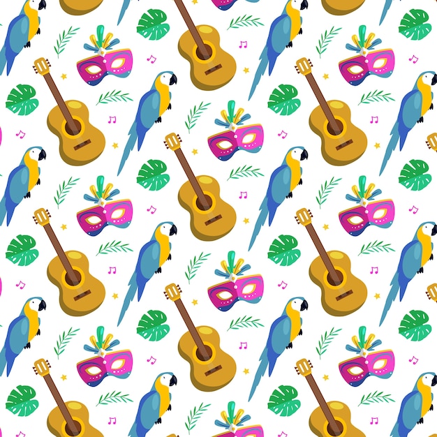 Flat design brazilian carnival pattern