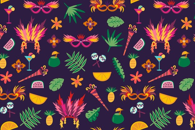 Flat design brazilian carnival pattern