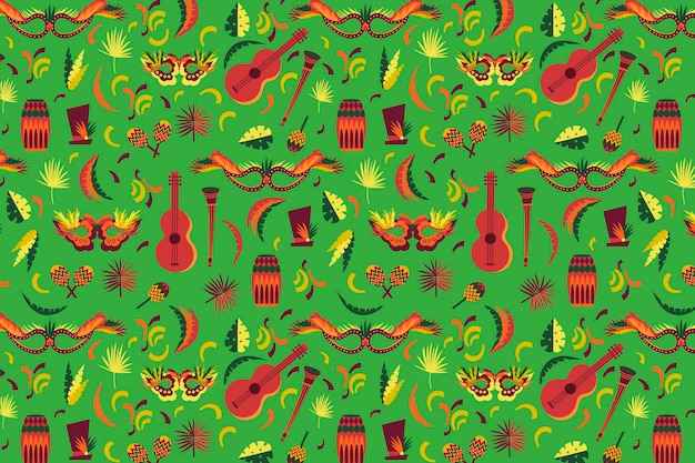 Free Vector flat design brazilian carnival pattern