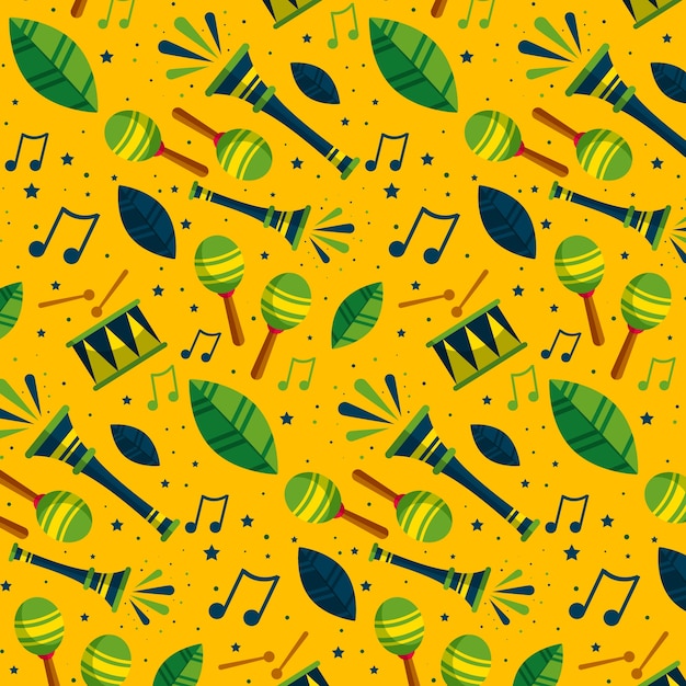 Flat design brazilian carnival pattern